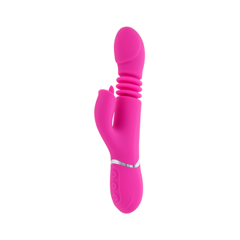 Pink Dragon - Stotende & draaiende duo vibrator (Roze)